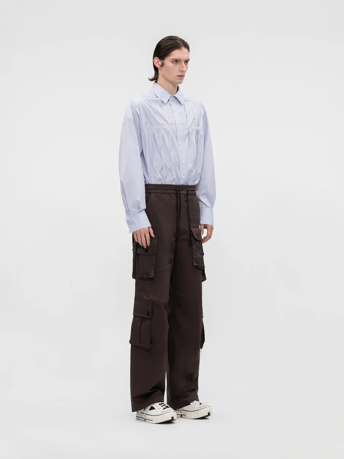 Feng Chen Wang cargo bukser herre elastik relaxed