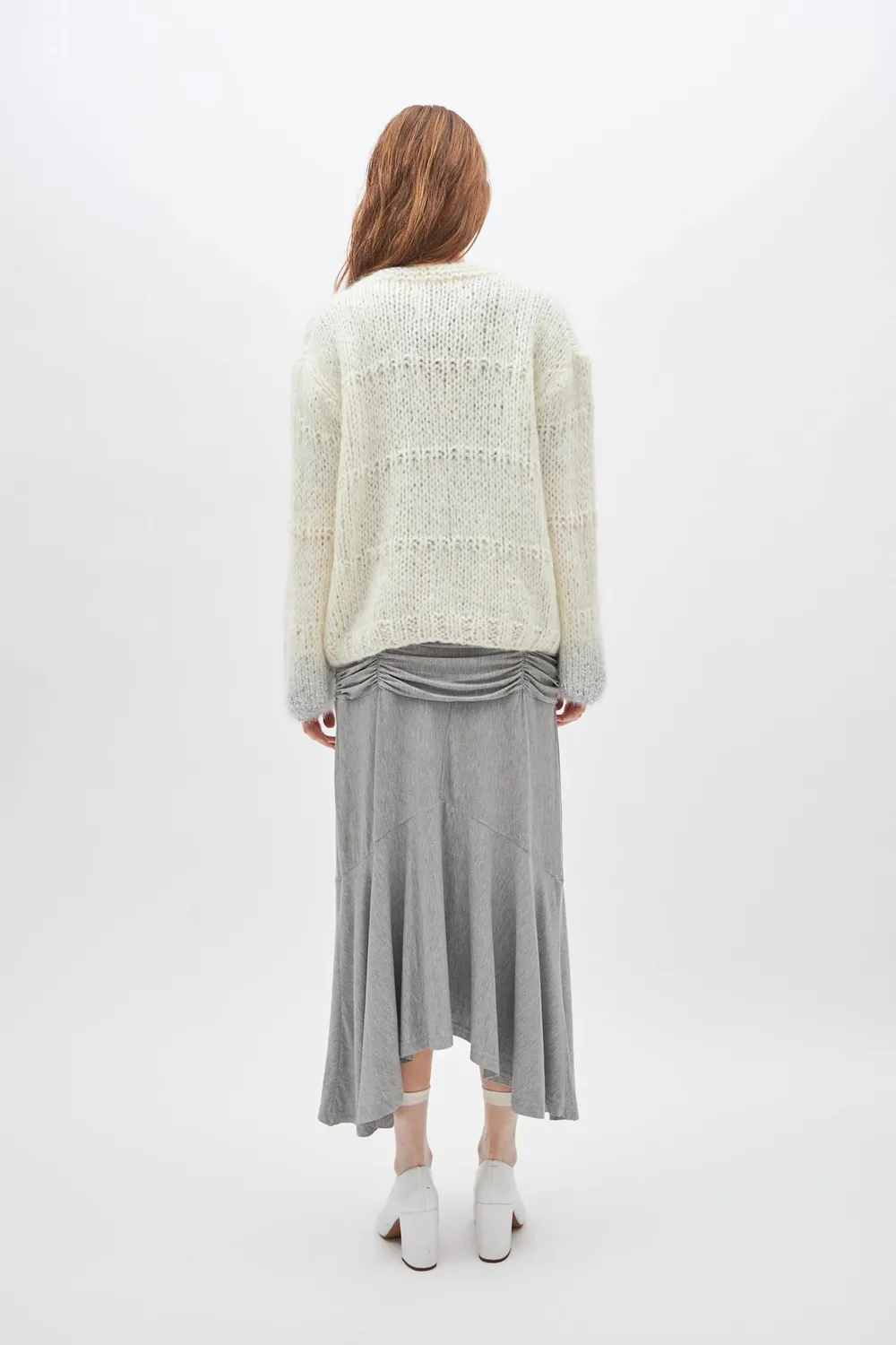 DAWNXDARE Gabi strikcardigan 020 silver chalk pailletter