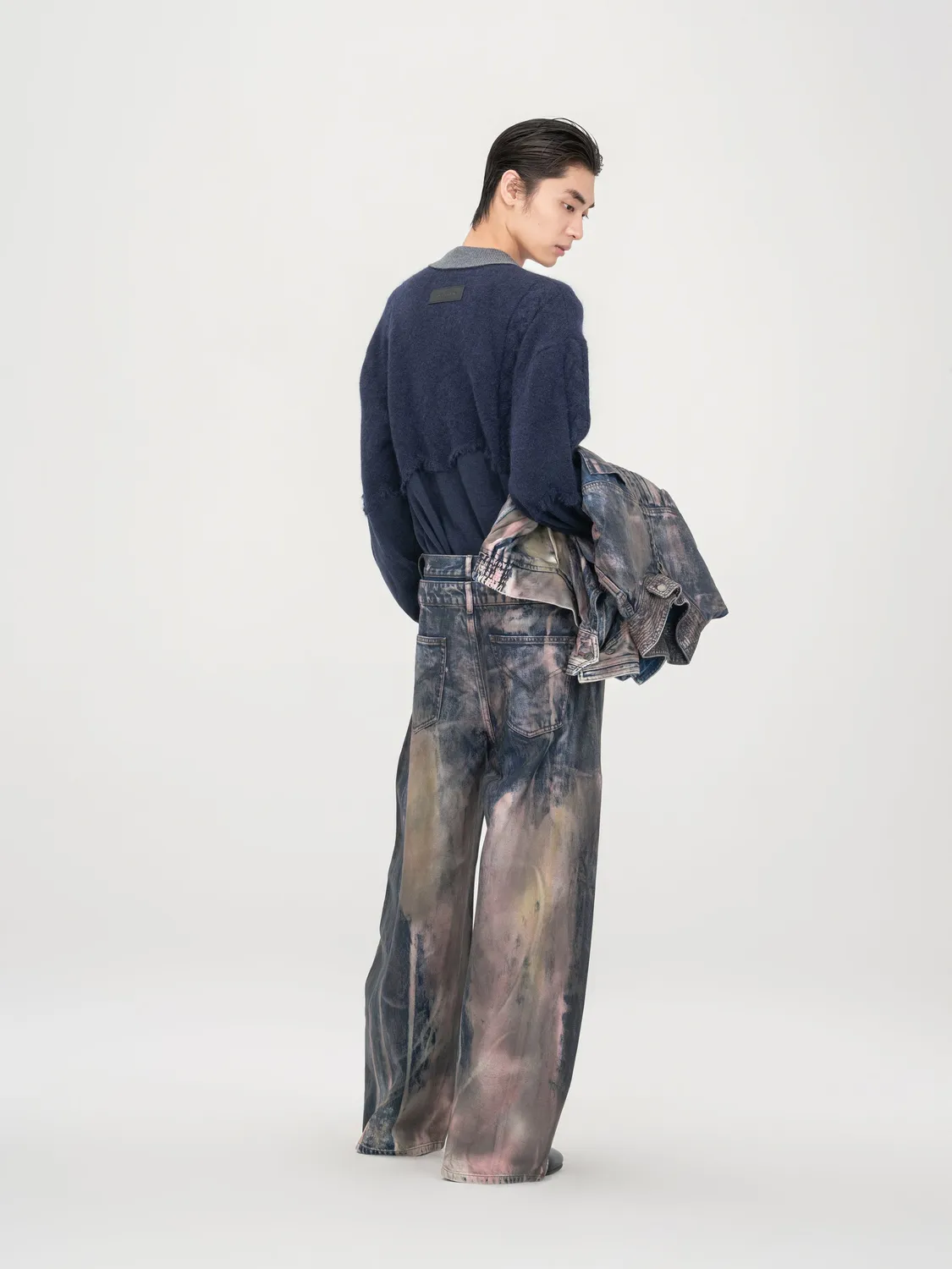 Feng Chen Wang Tie-Dye Coated jeans brun coated