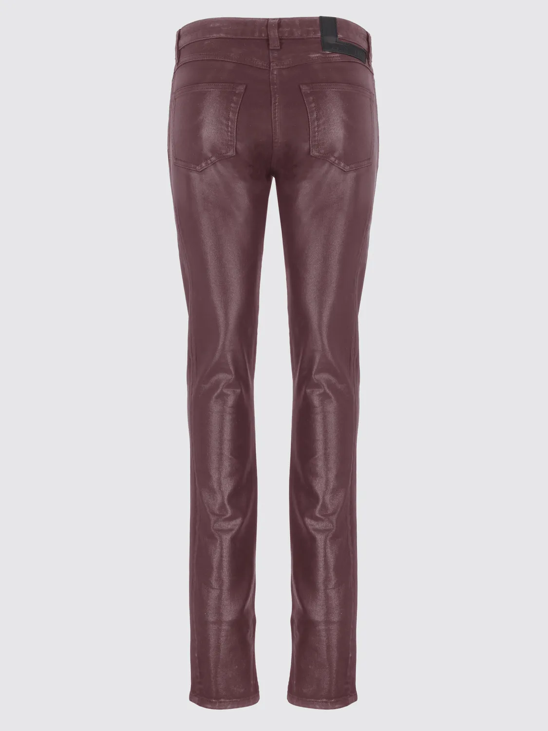 Laneus Coated Jeans Bordeaux Slim Læderlook