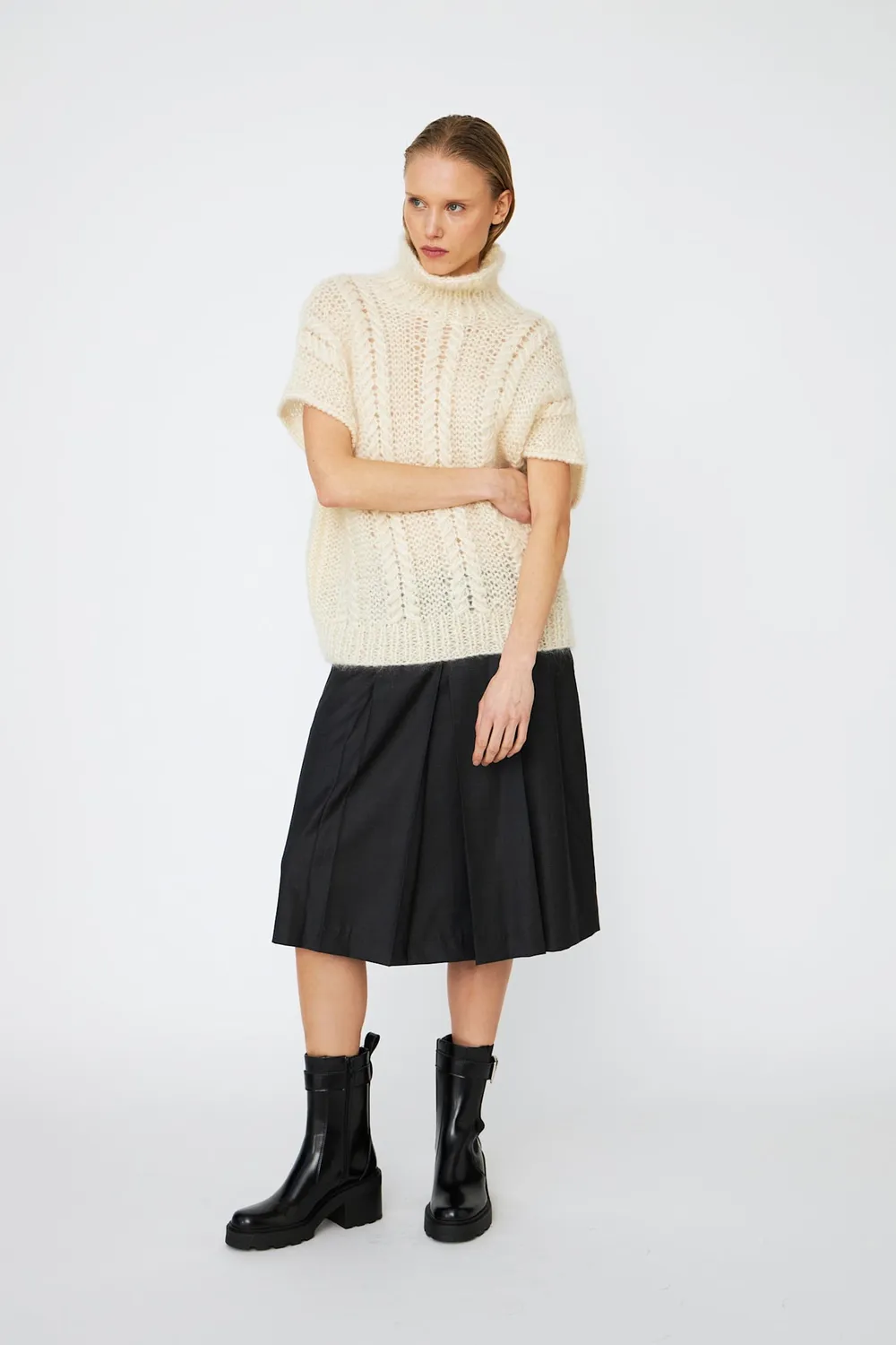 DAWNXDARE Snowy 102 Chalk strikpullover mohair