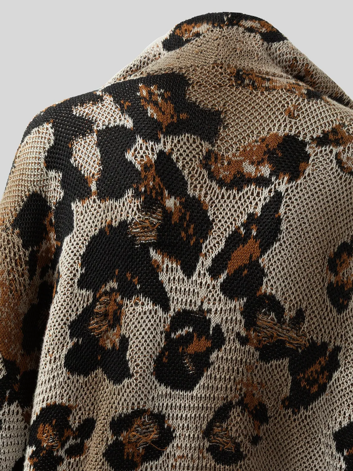Laneus Animal Print Cardigan multicolour oversize