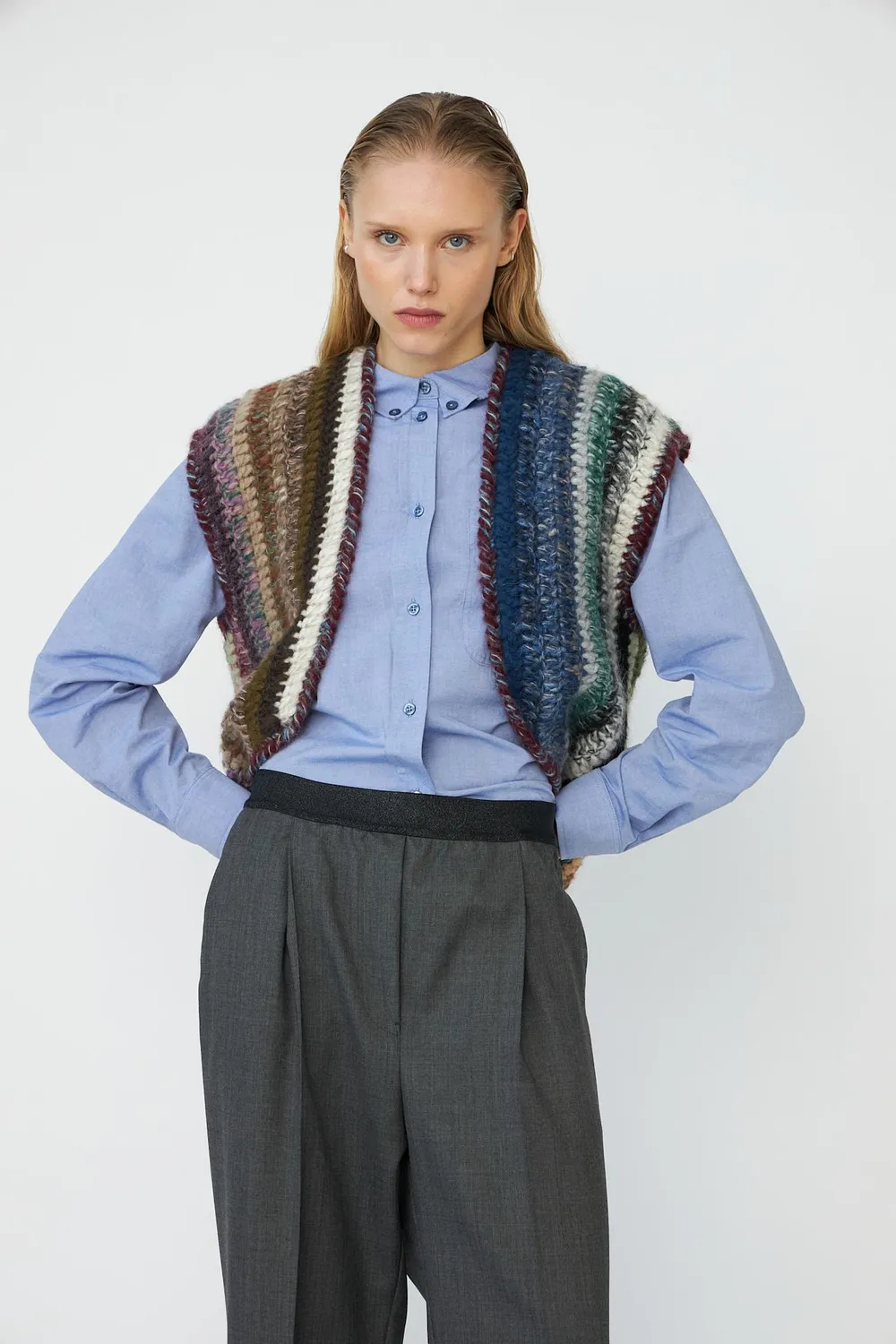 DAWNXDARE Fine strikvest 990 dark multi unik