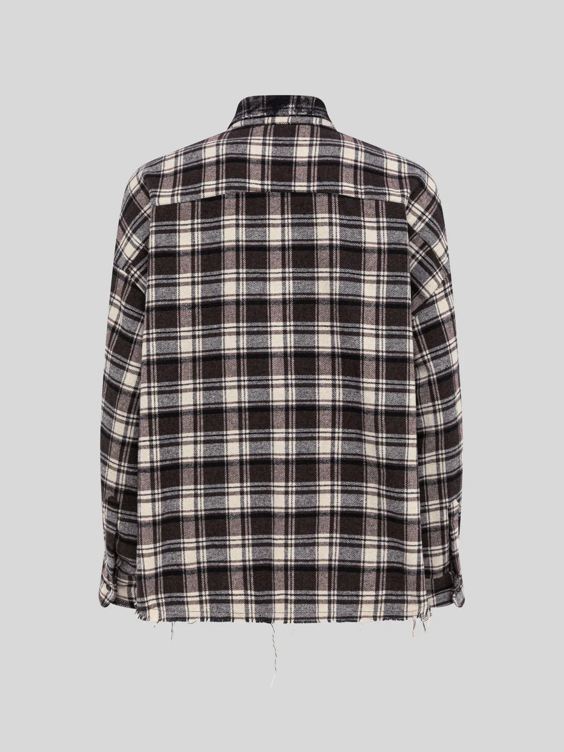 Laneus Oversize Check Flannel skjorte brun ternet