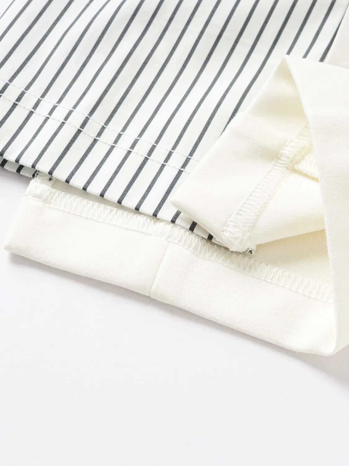 Feng Chen Wang Striped Patchwork t-shirt hvid bomuld