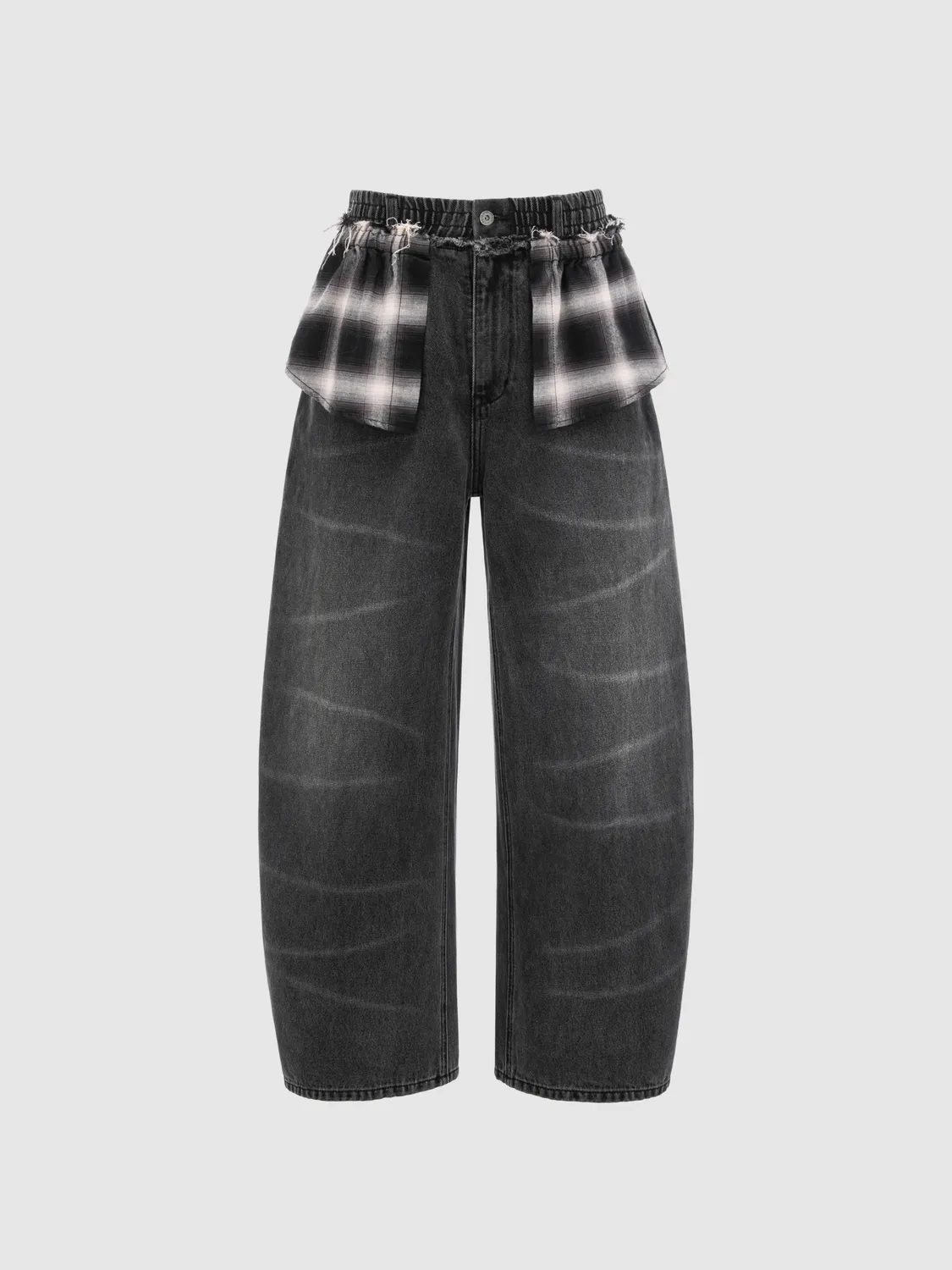 Feng Chen Wang 2-in-1 Washed Denim jeans sort