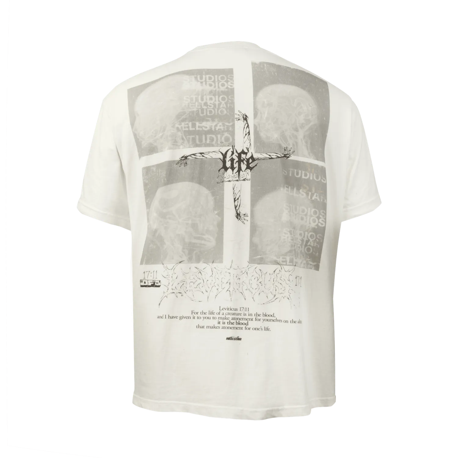 Hellstar Studios Blood Scan T-shirt hvid røntgenprint