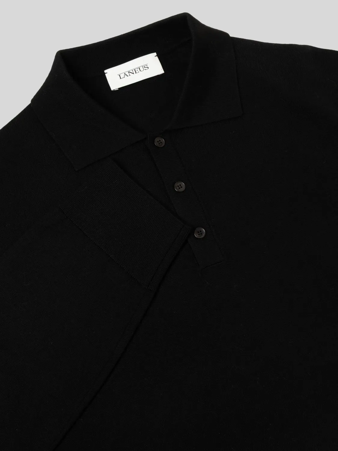 Laneus Merino Wool Polo poloshirt sort merinould