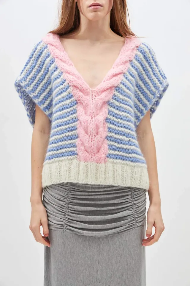 Dawnxdare Capri Stripe strikvest 642 Indigo kabel