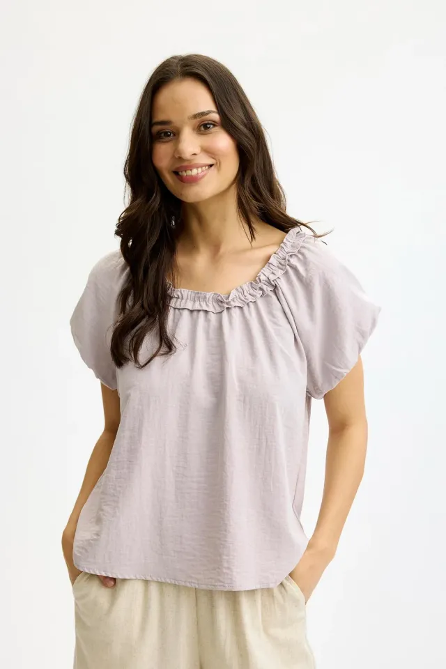 IN FRONT Filippa bluse lavendel let