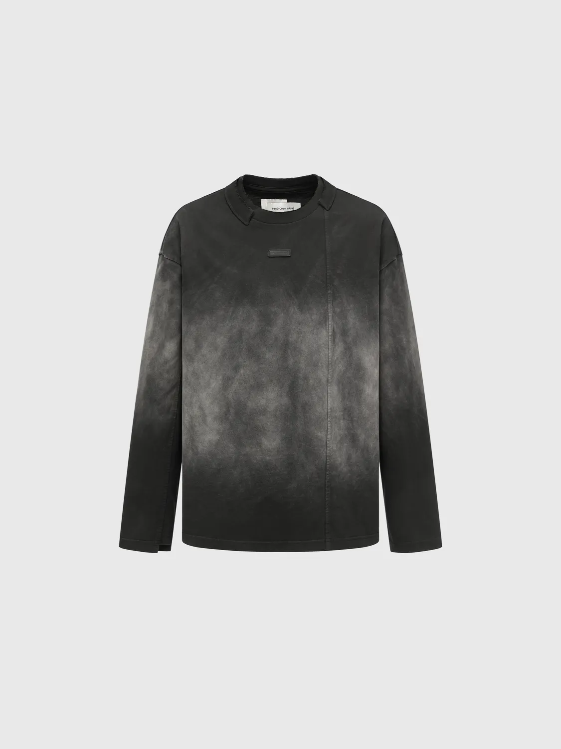 Feng Chen Wang Black-Grey Gradient langærmet t-shirt