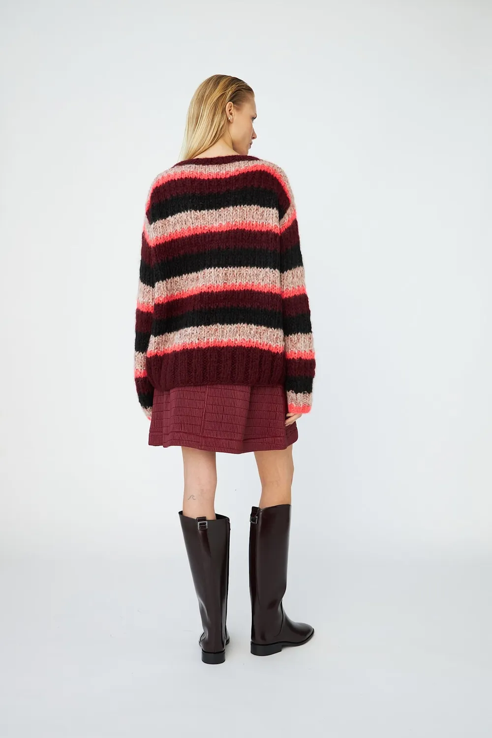 DAWNXDARE Savannah pullover 939 burgundy stribet
