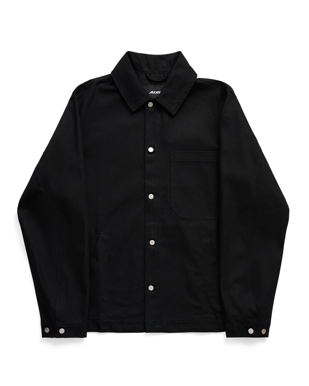 Alis Viren Short workerjakke solid black bomuld