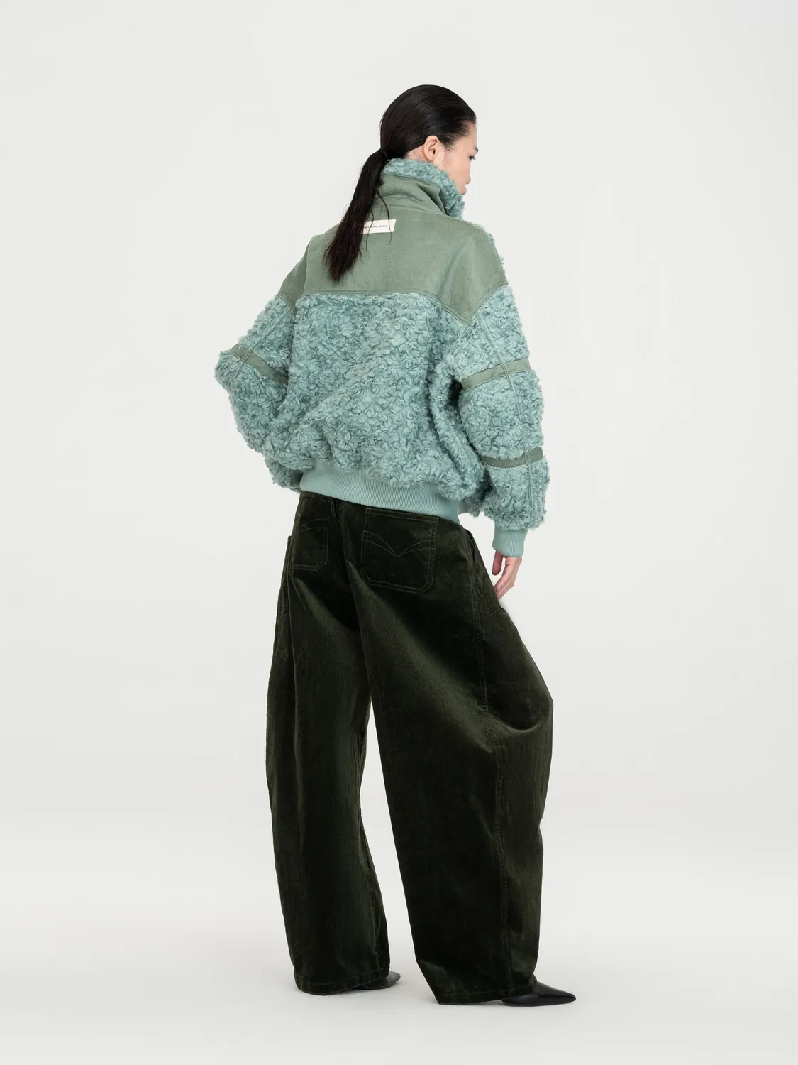 Feng Chen Wang Reversible Shearling jakke grøn vendbar