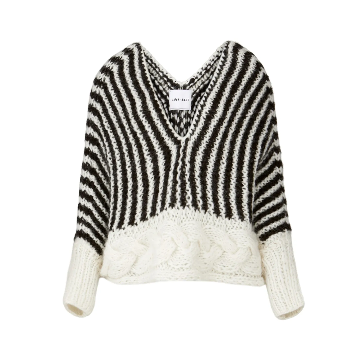 Dawn x Dare Cannes Pinstripe striktrøje sort mohair