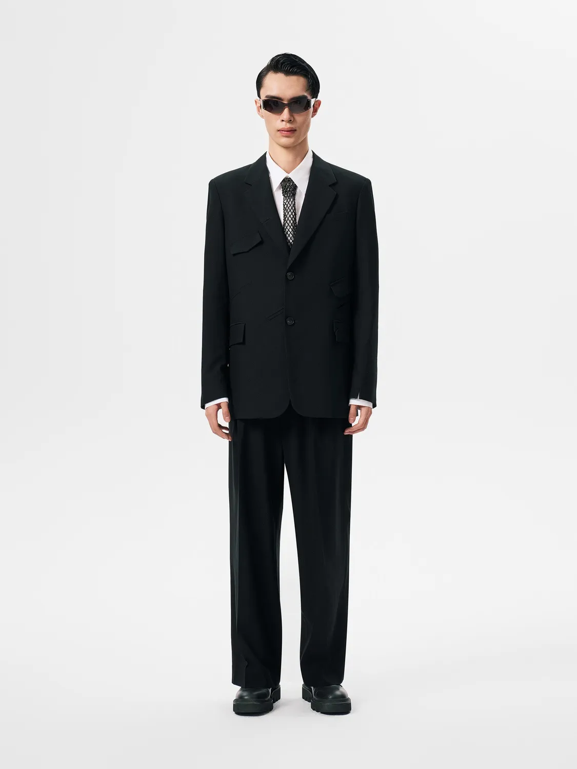 Feng Chen Wang Slashed Blazer blazer med skrå lommer