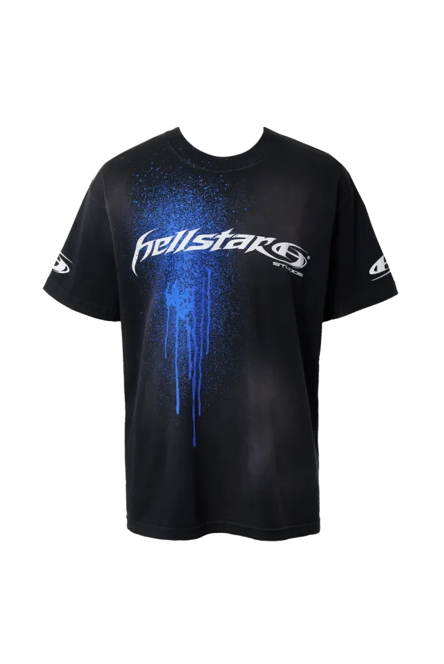Hellstar Spray Paint Logo T-shirt sort vintage