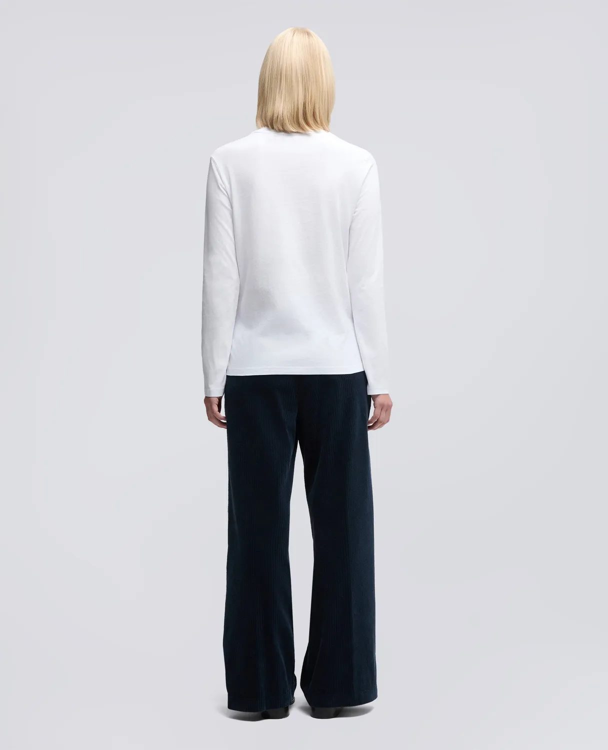 Aspesi Silence langærmet T-shirt hvid bomuld