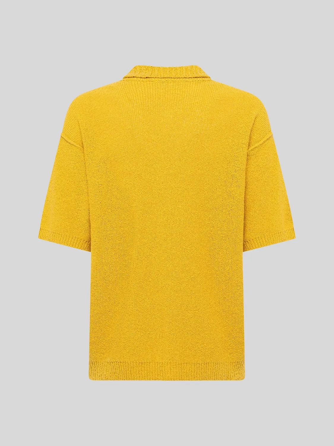 Laneus Cashmere Silk Boxy Shirt skjorte saffron strik