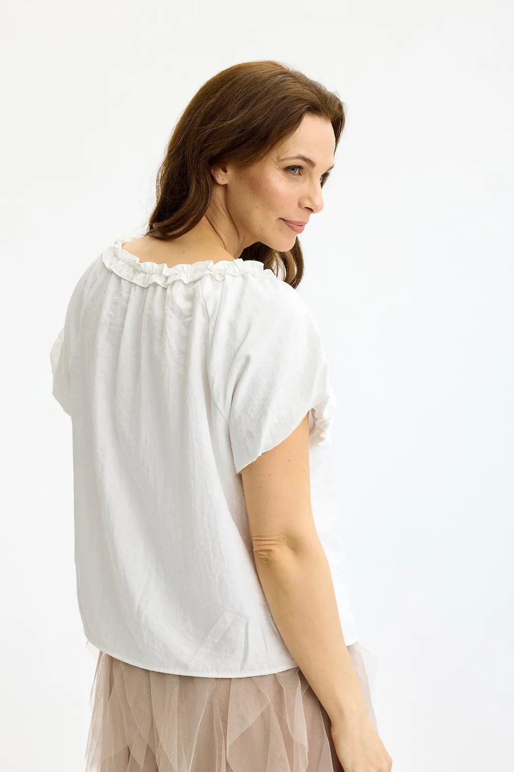IN FRONT Filippa bluse hvid let