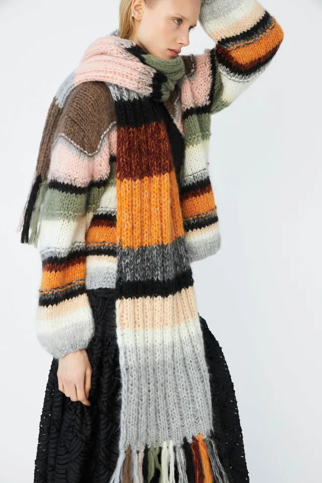 DAWNXDARE Scarf 890 Stone tørklæde stribet