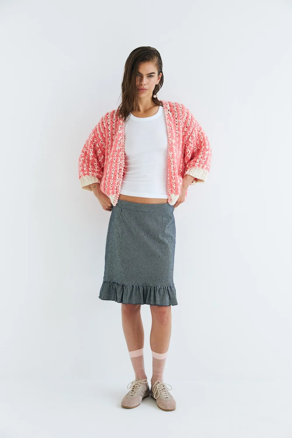 DAWNXDARE Annie 420 Melon cardigan strikket bomuld