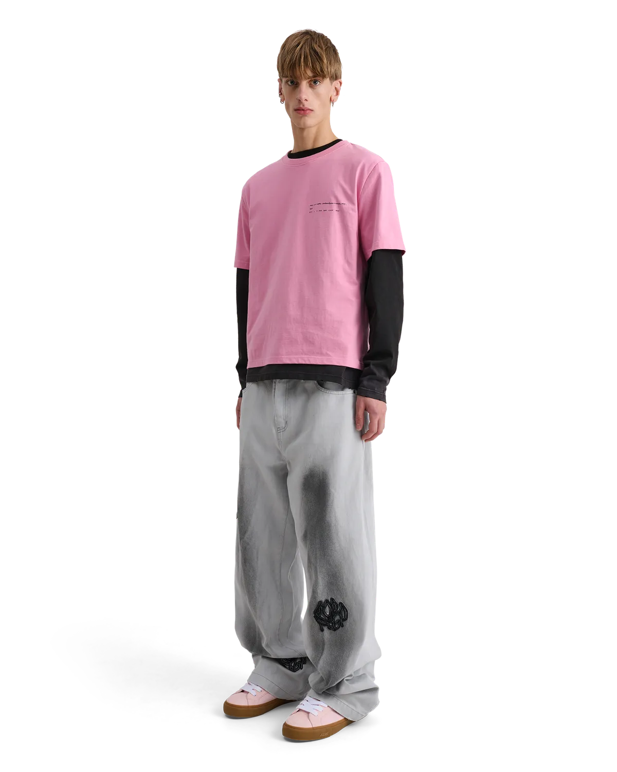 Alis Torey Cropped t-shirt solid pink bomuld