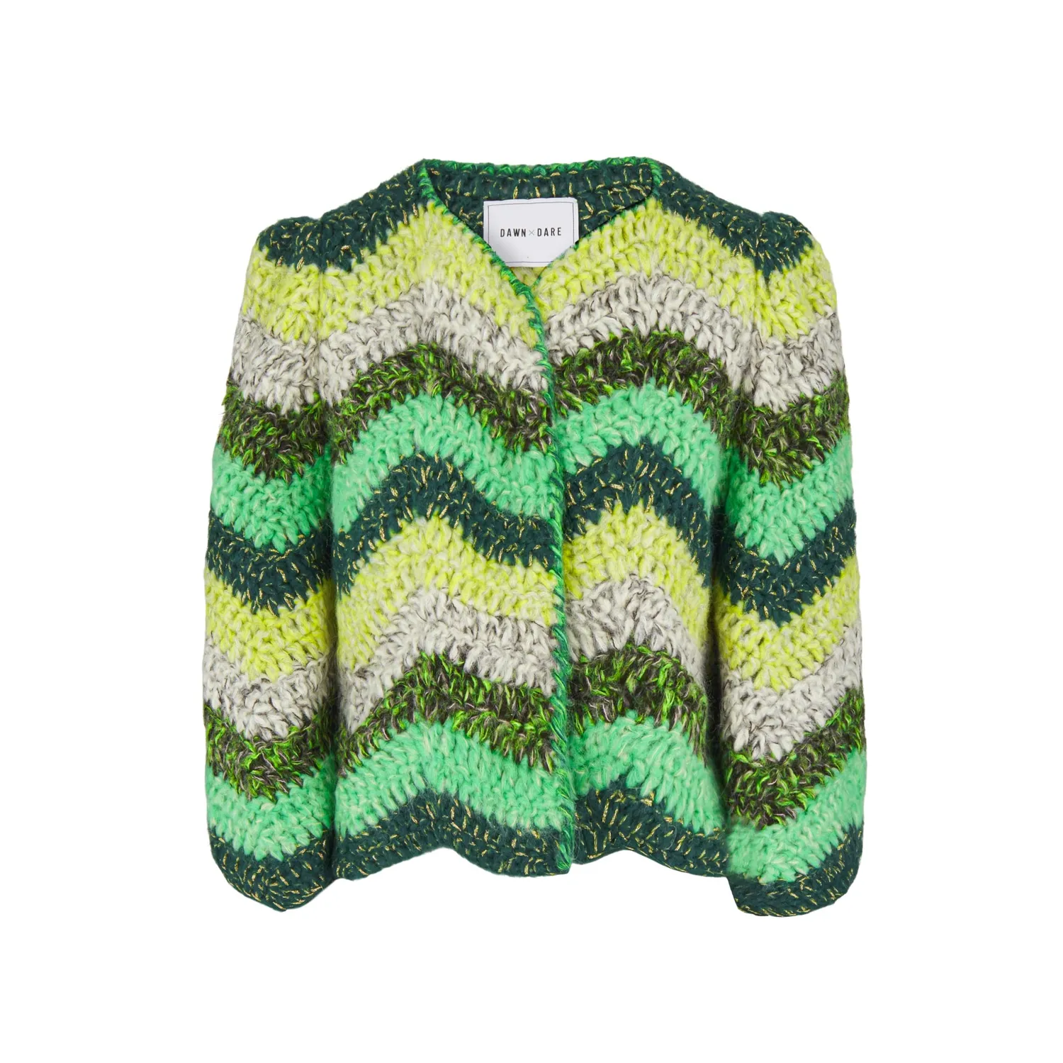 DAWNXDARE GINZA STRIPE 960 jakke PINE hæklet