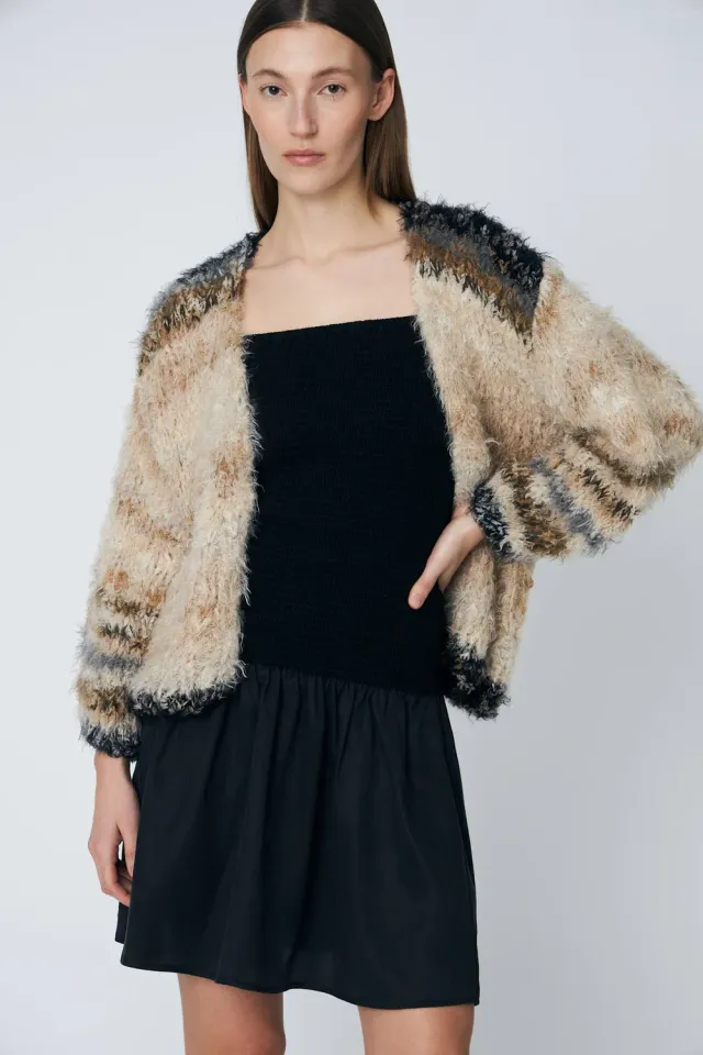 DAWNXDARE Eden cardigan strikcardigan shitake cropped