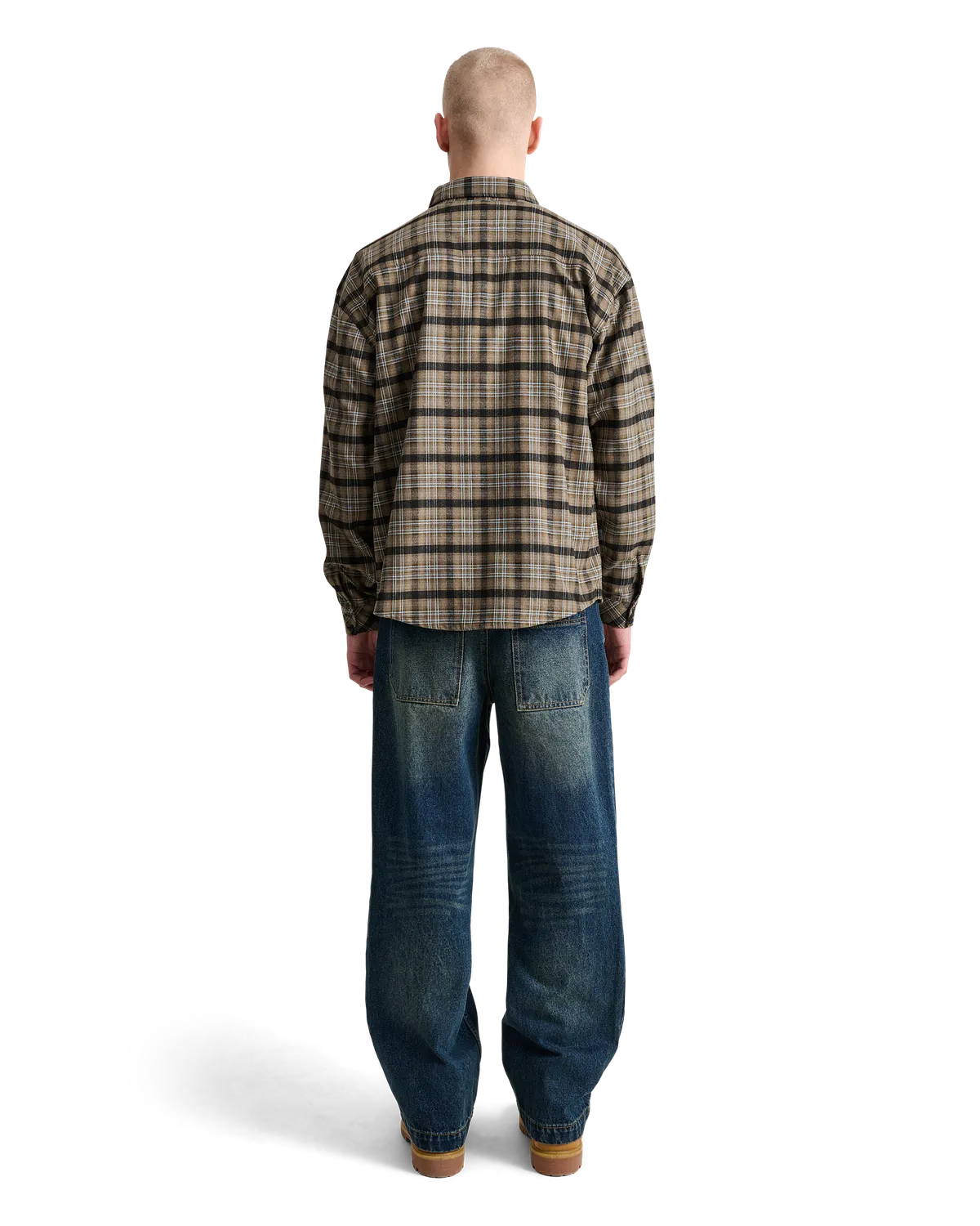 Alis Syril oversized skjorte sand/blå ternet