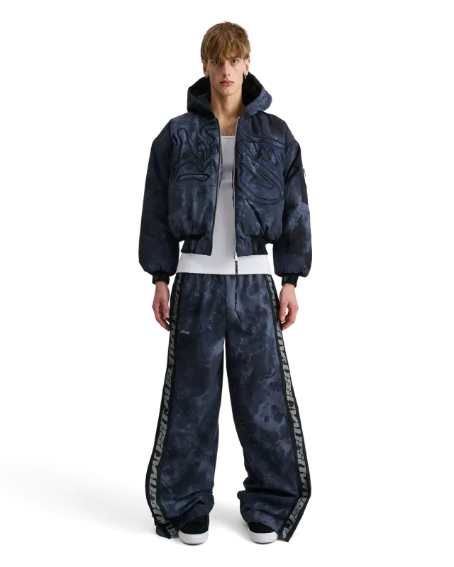 Alis Hoiy bomberjakke Salty Blue broderi cropped