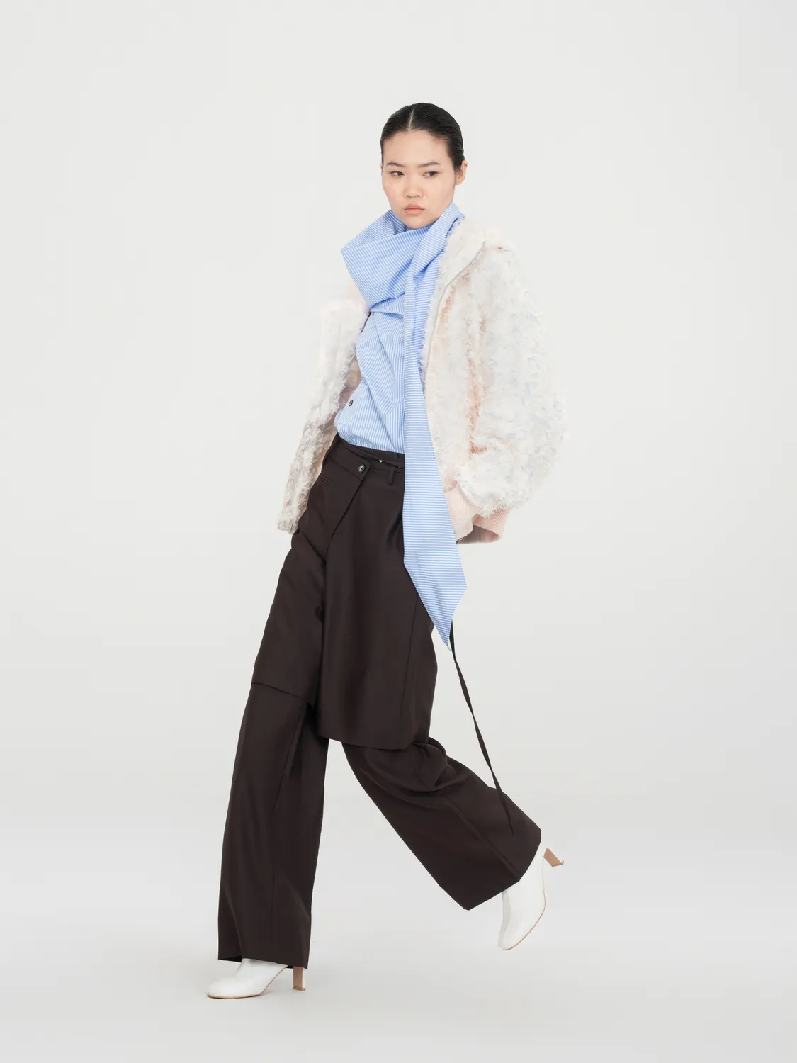 Feng Chen Wang jacquard hættejakke lyserød