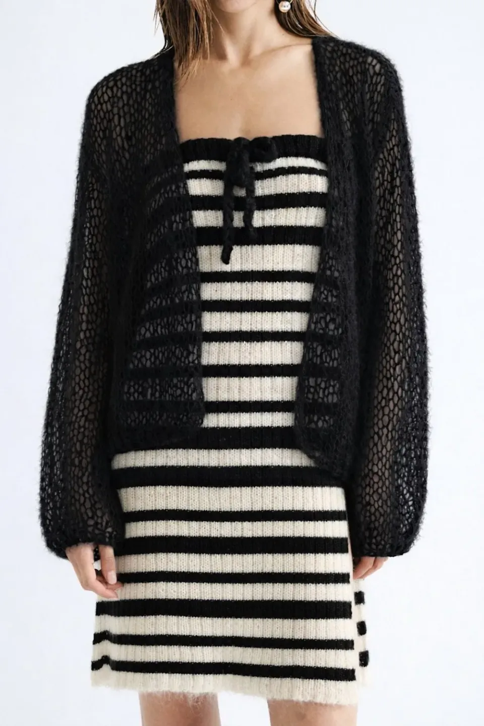 DAWNXDARE GINA-TWO 199 cardigan BLACK mohair