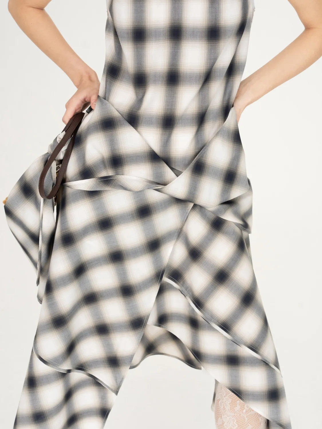 Feng Chen Wang Twisted Drape Dress ternet stropkjole