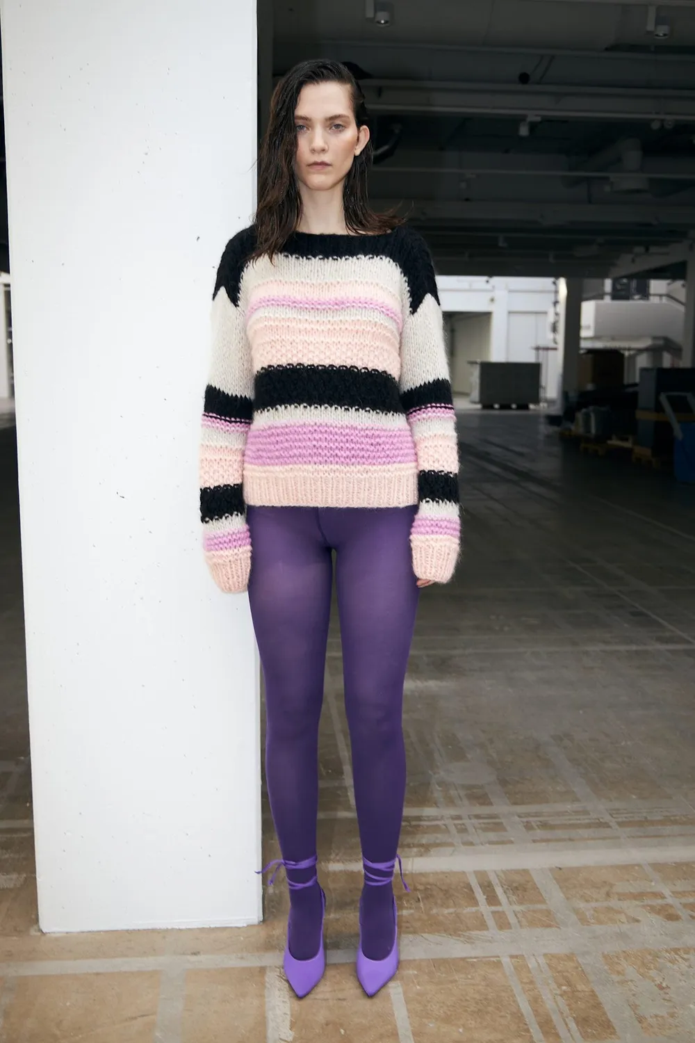 DAWNXDARE Filuca pullover super pink stribet