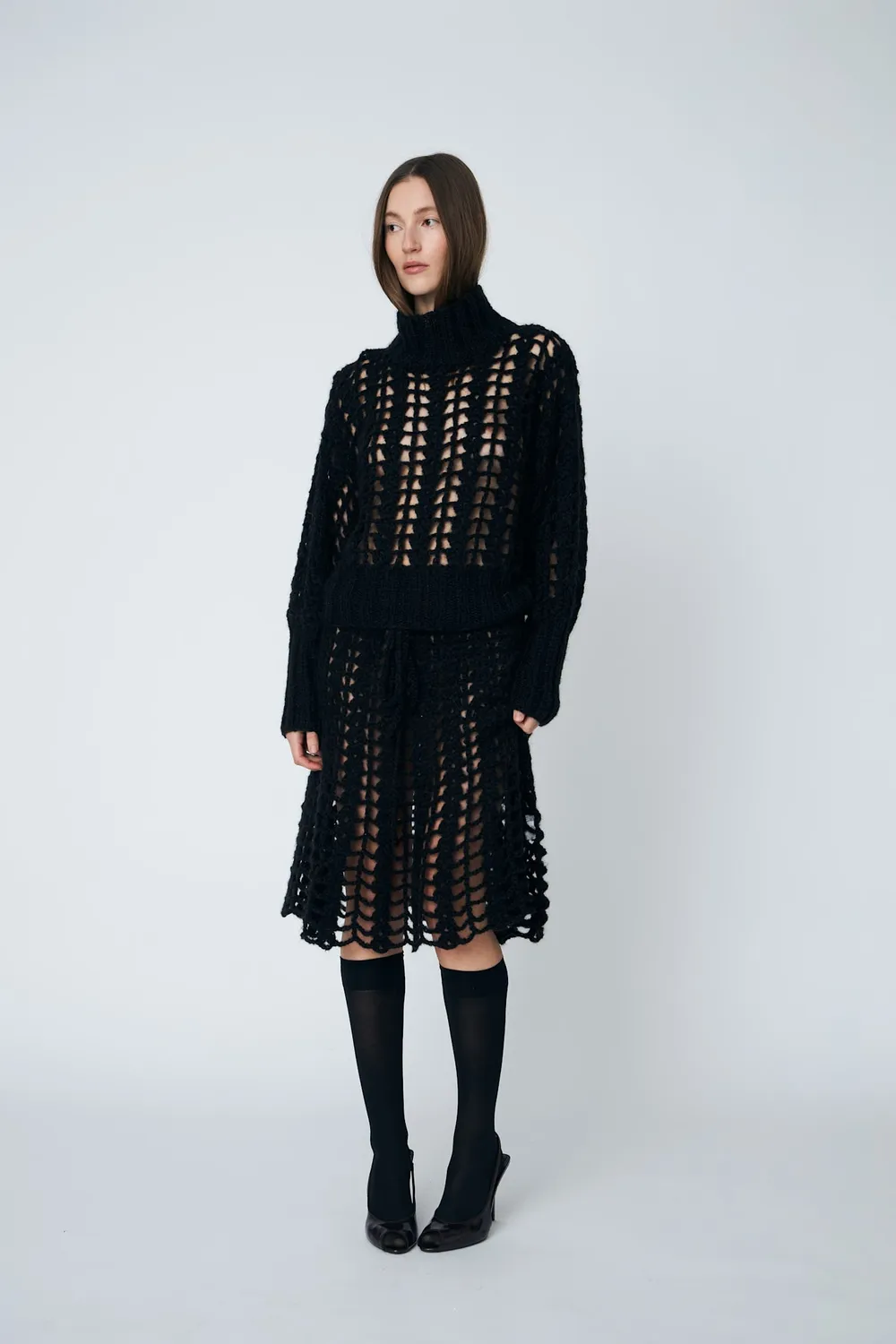 DAWNXDARE Erica Crochet pullover 199 Black hulmønster