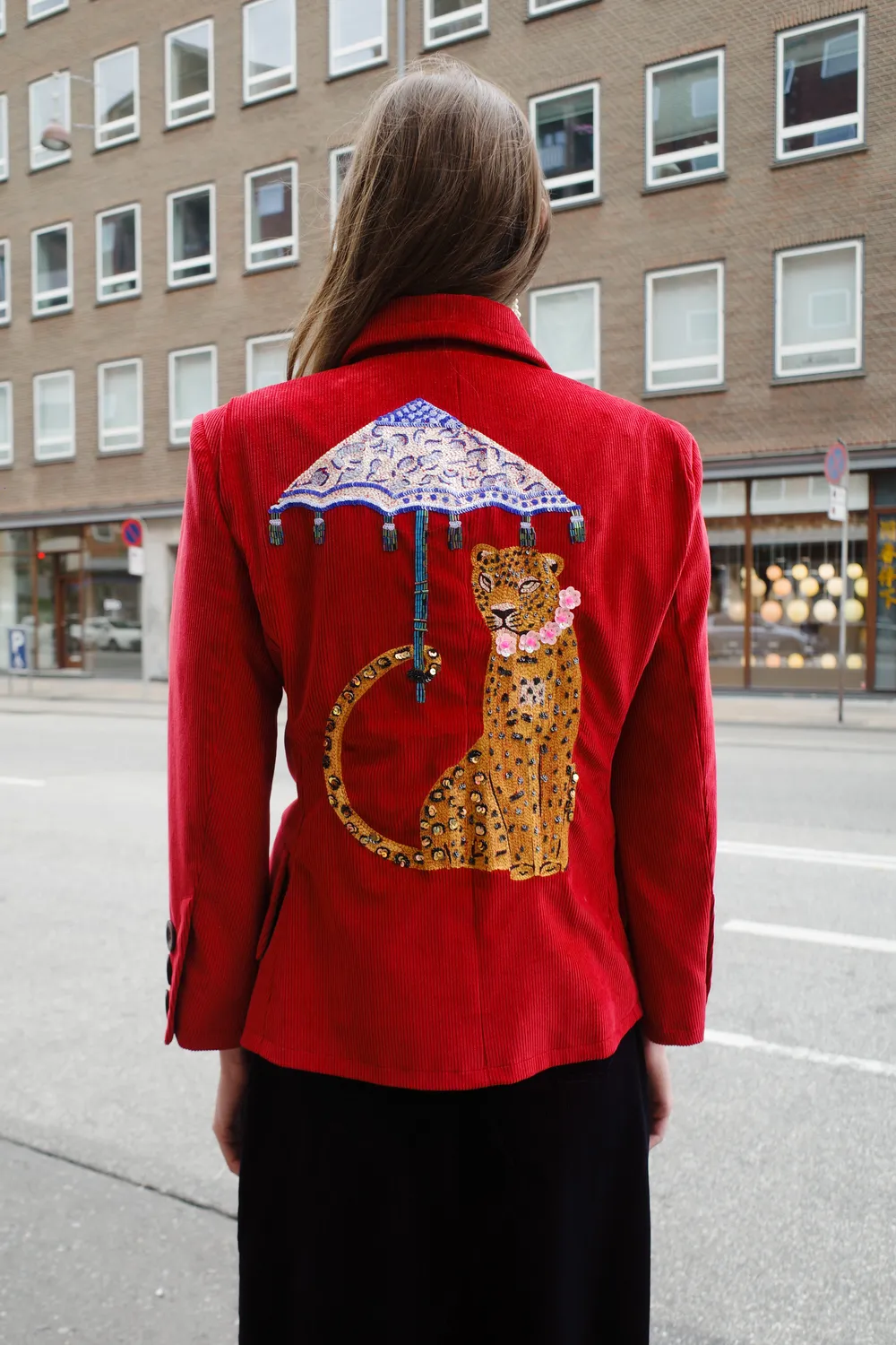 Caro Editions Betty jakke Red Leopard fløjl