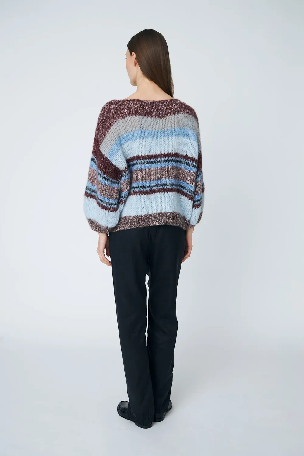 DAWN x DARE Lola Crew striktrøje midnight raisin mohair