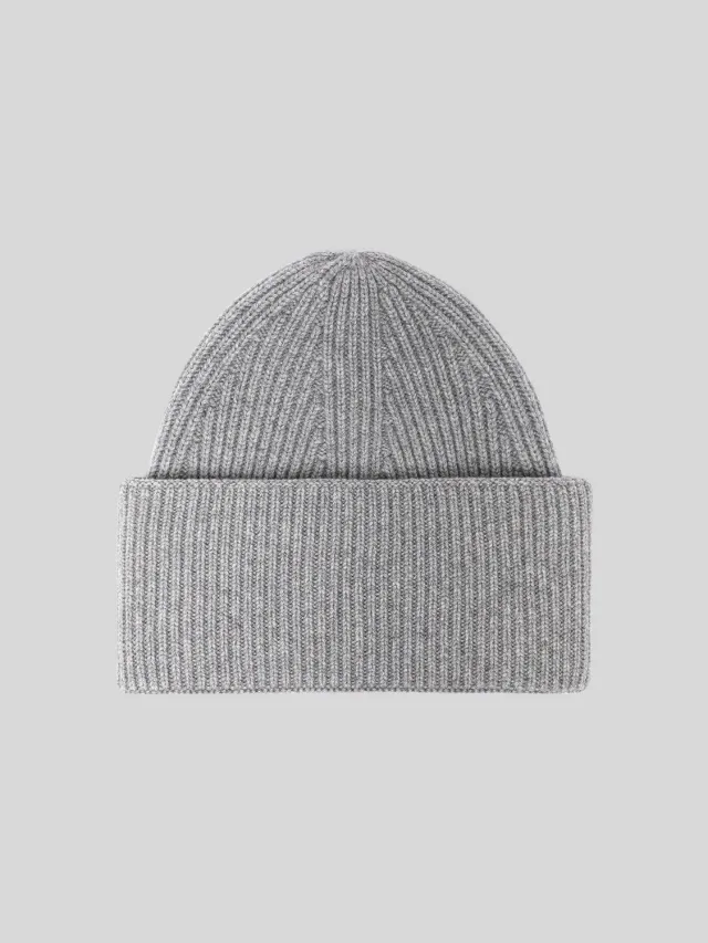 Laneus Cashmere Beanie hue melange gray 100% cashmere