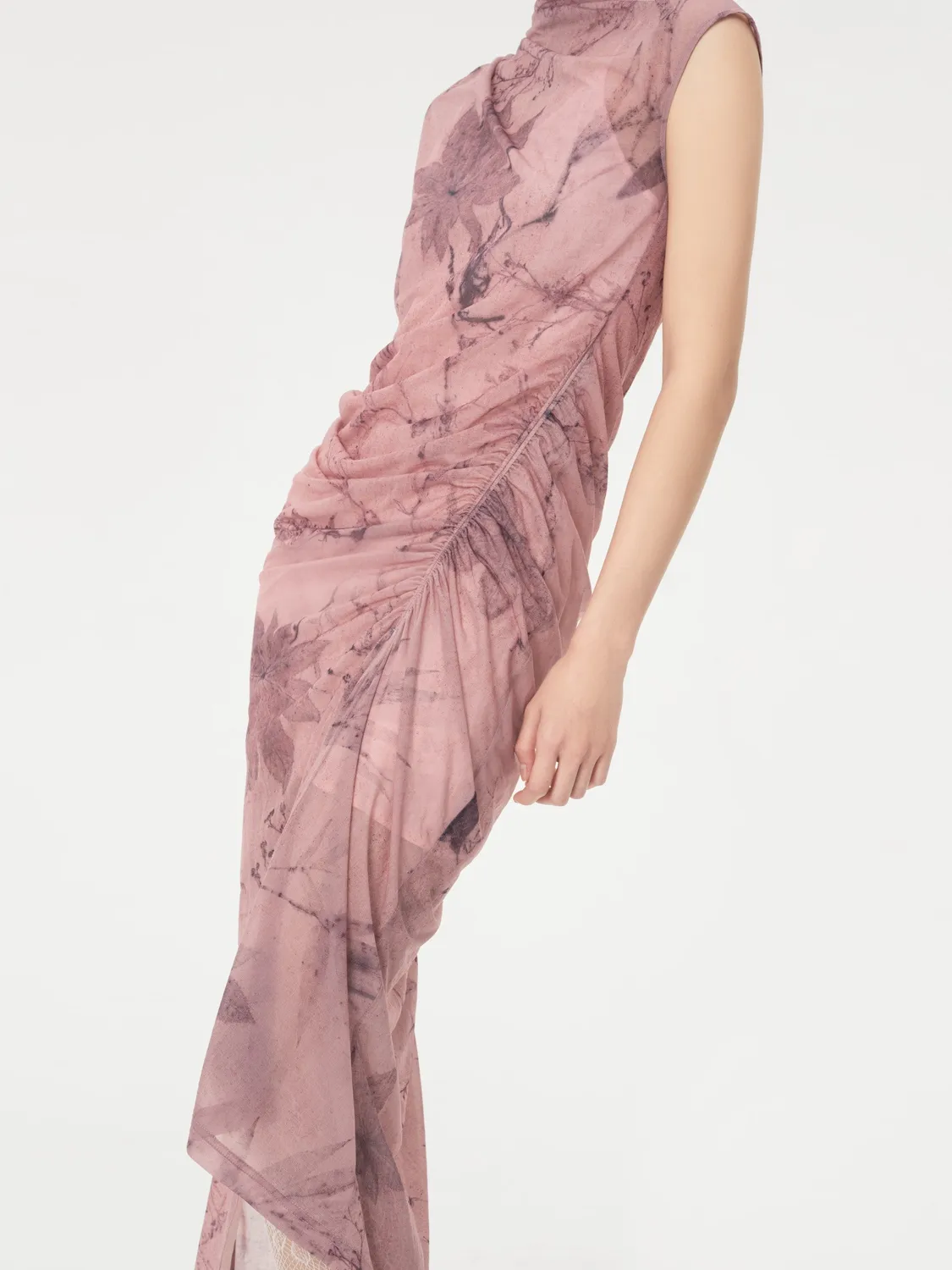 Feng Chen Wang Printed Plant Dye kjole pink