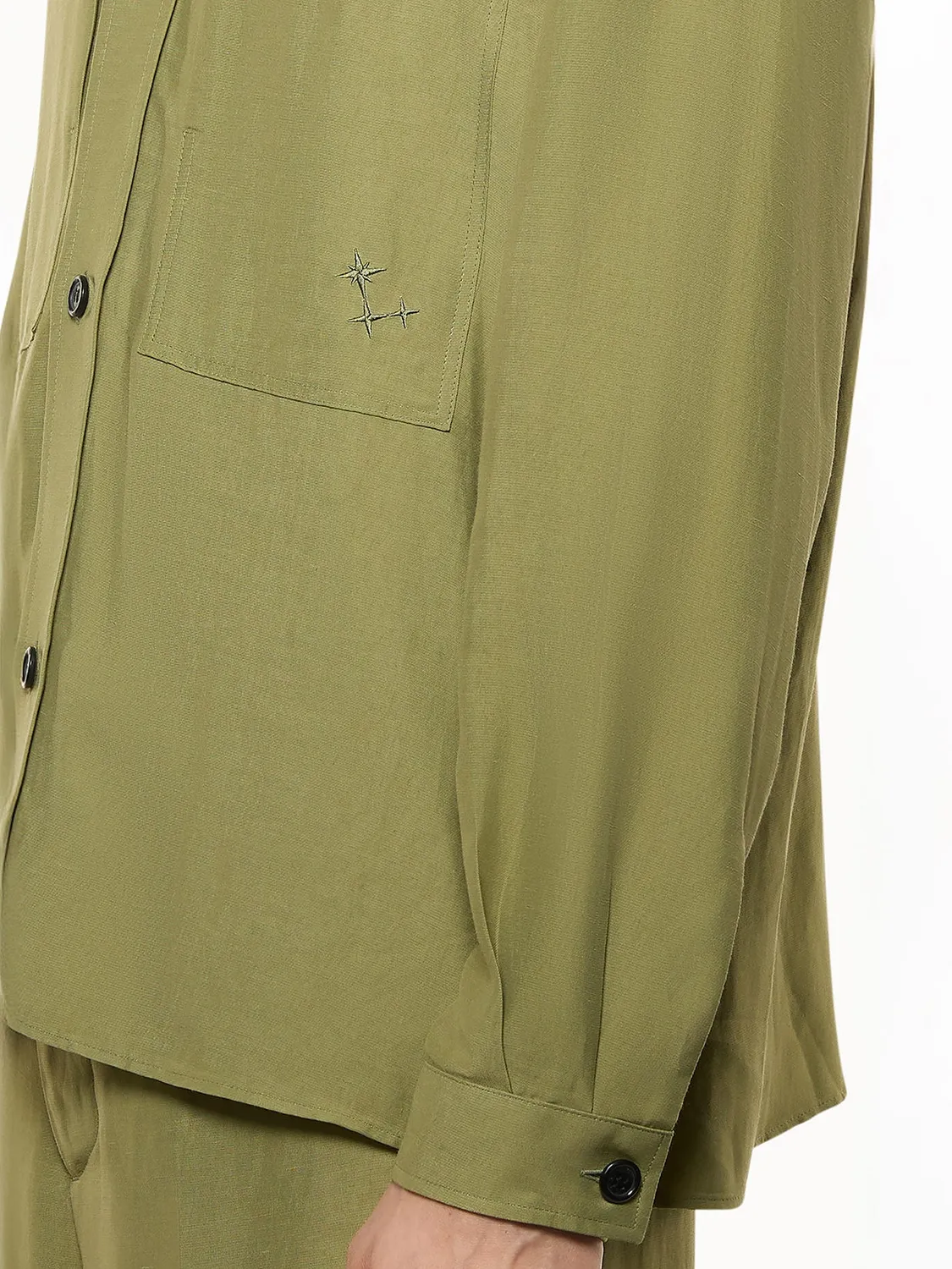 Laneus Overshirt Cancun skjortejakke military green hør