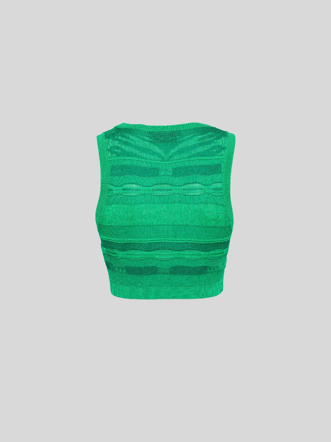 Laneus cropped top jacquard smaragdgrøn tæt
