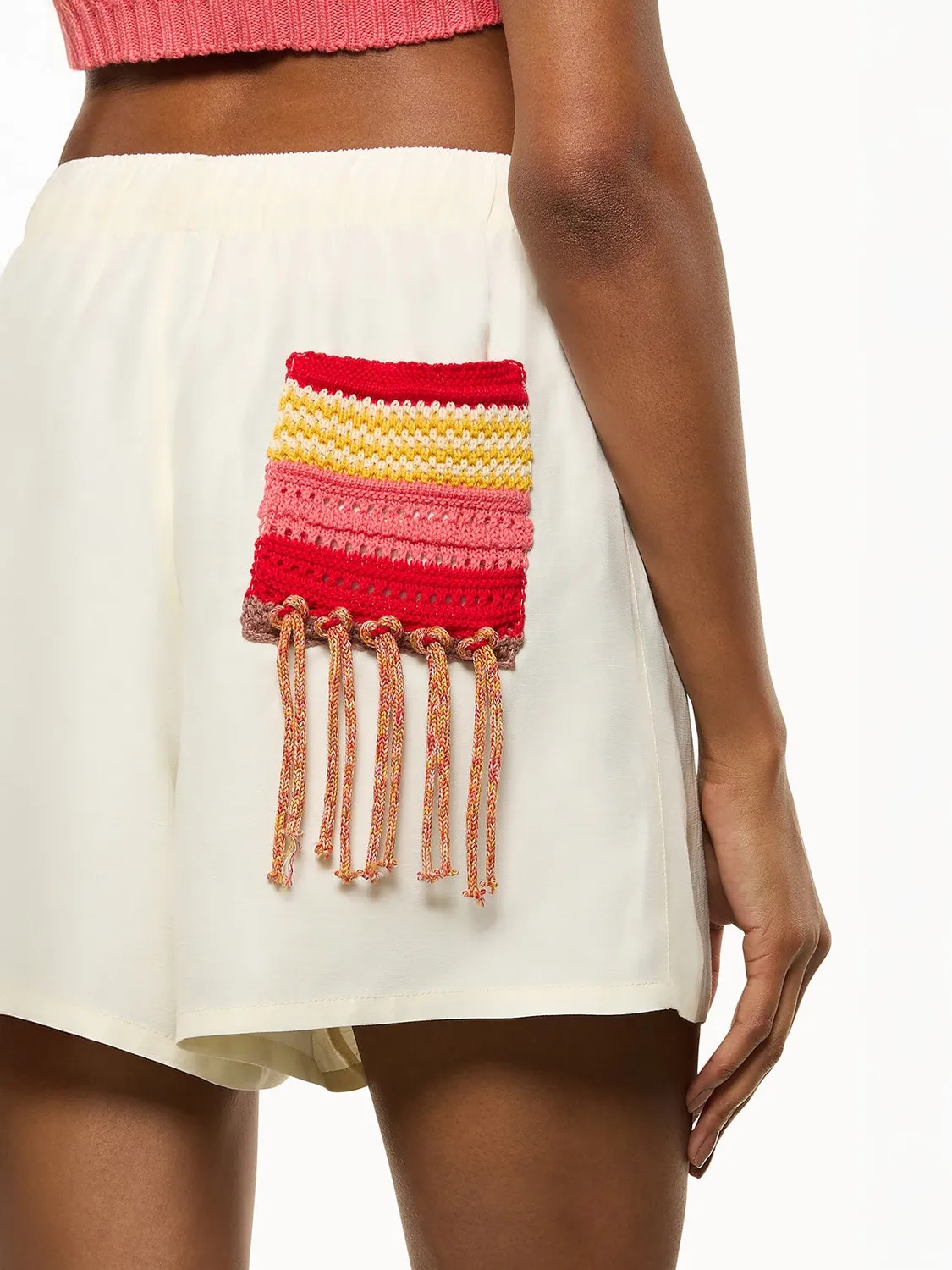 Laneus Cancun hørshorts creme brede