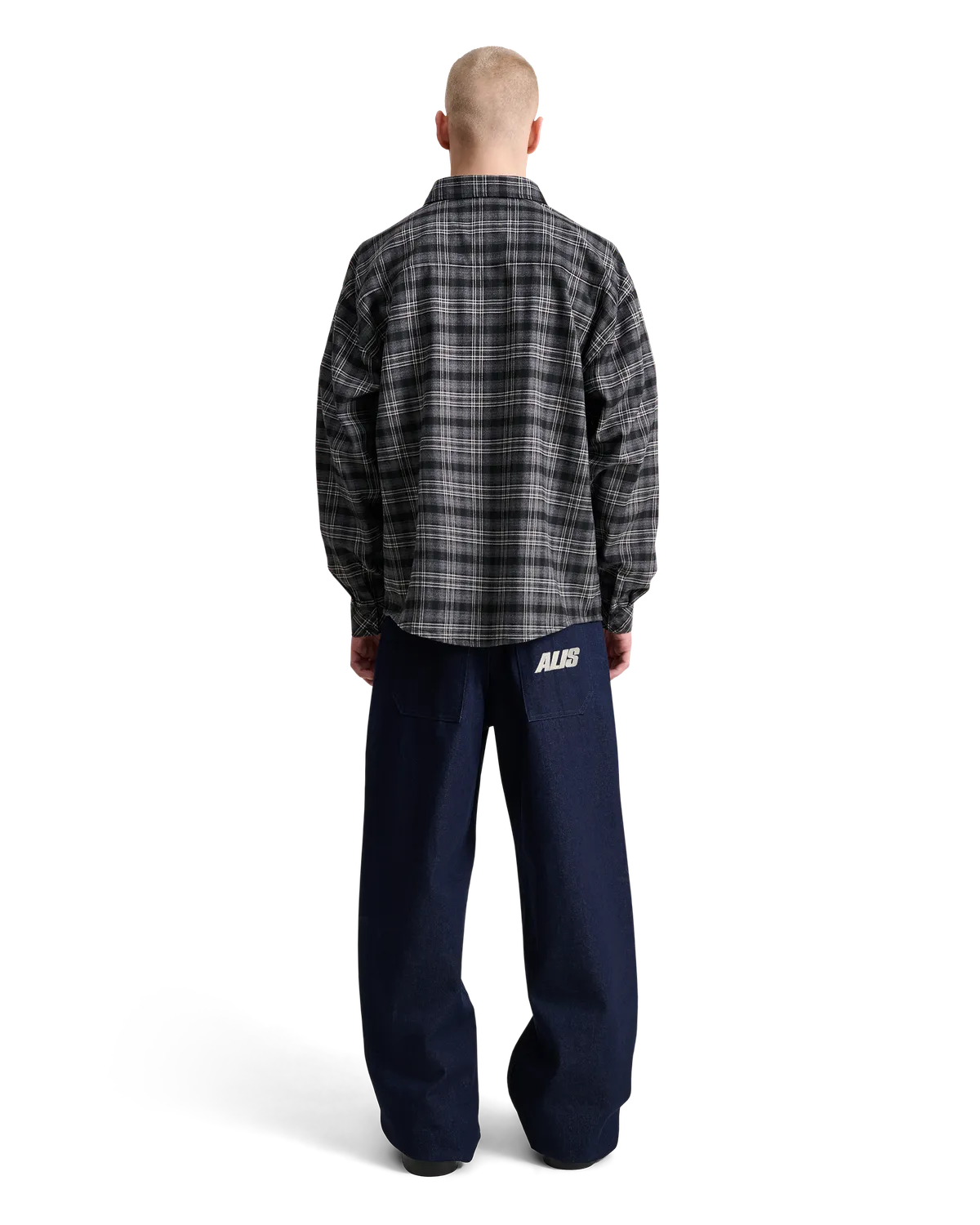 Alis Syril skjorte grey black tartan oversize
