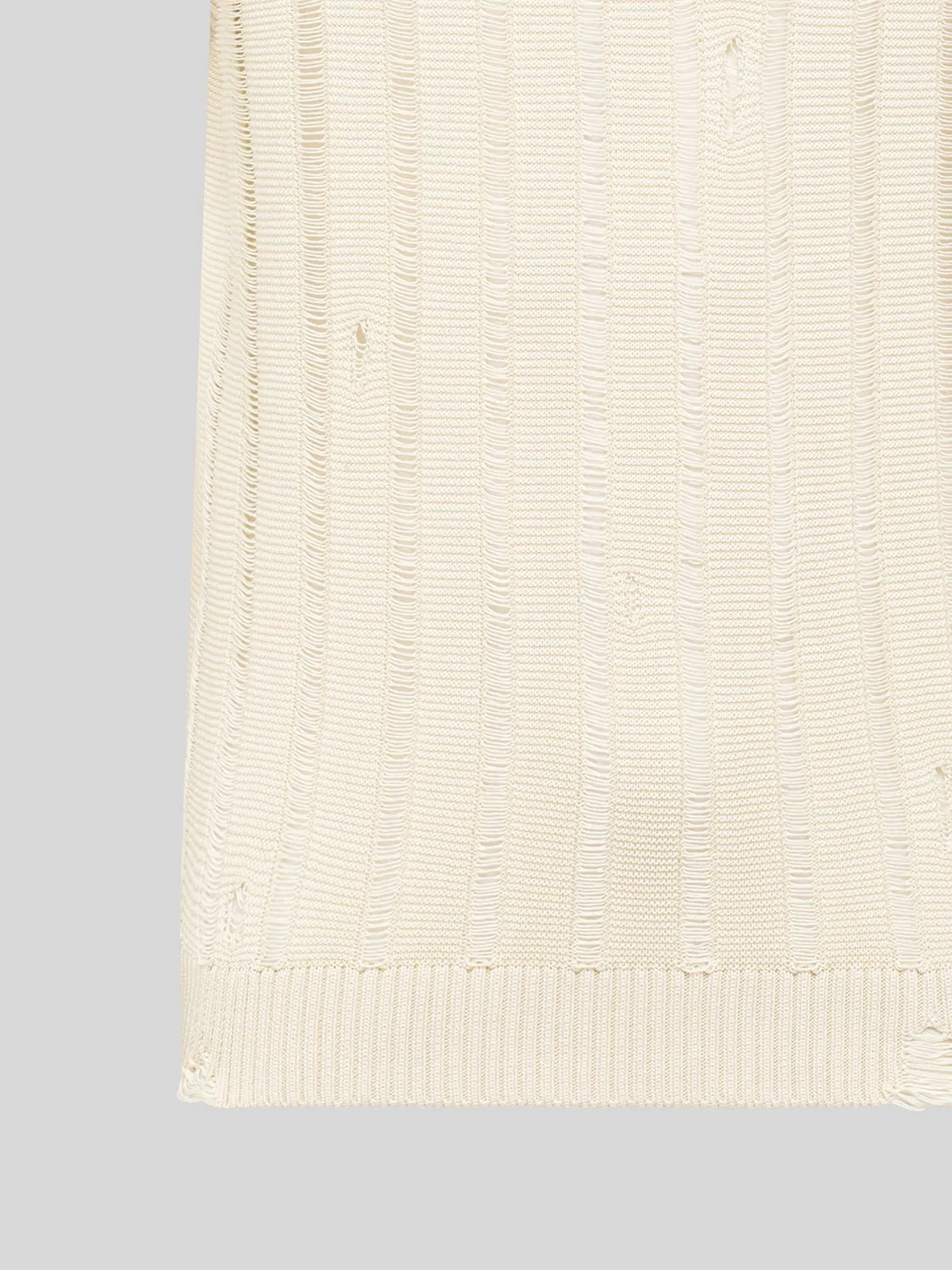 Laneus Destroyed Sleeveless Shirt ærmeløs top beige bomuld