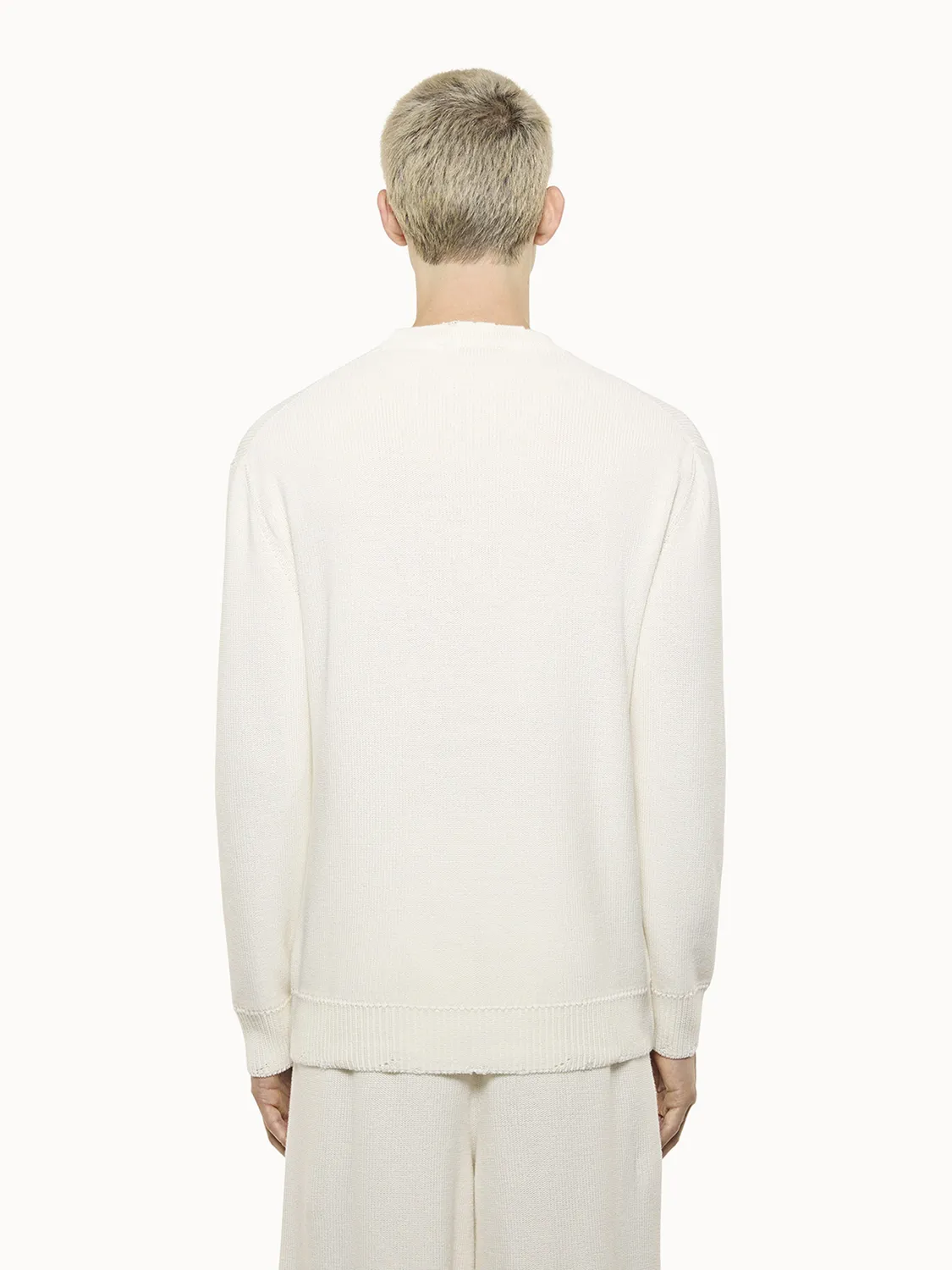 Laneus Crew Neck Sweater striktrøje isgrå bomuld