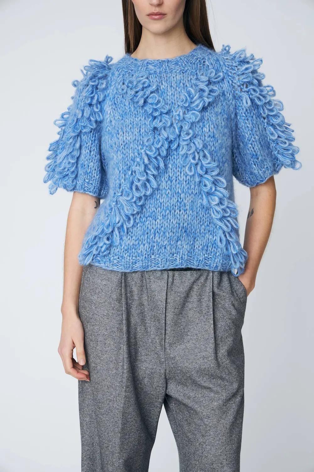DAWNXDARE ESTELLE DIAMOND CREW top 630 Blue Sky