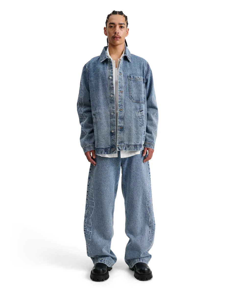Alis Viren arbejdsjakke Washed Light Blue bomuld