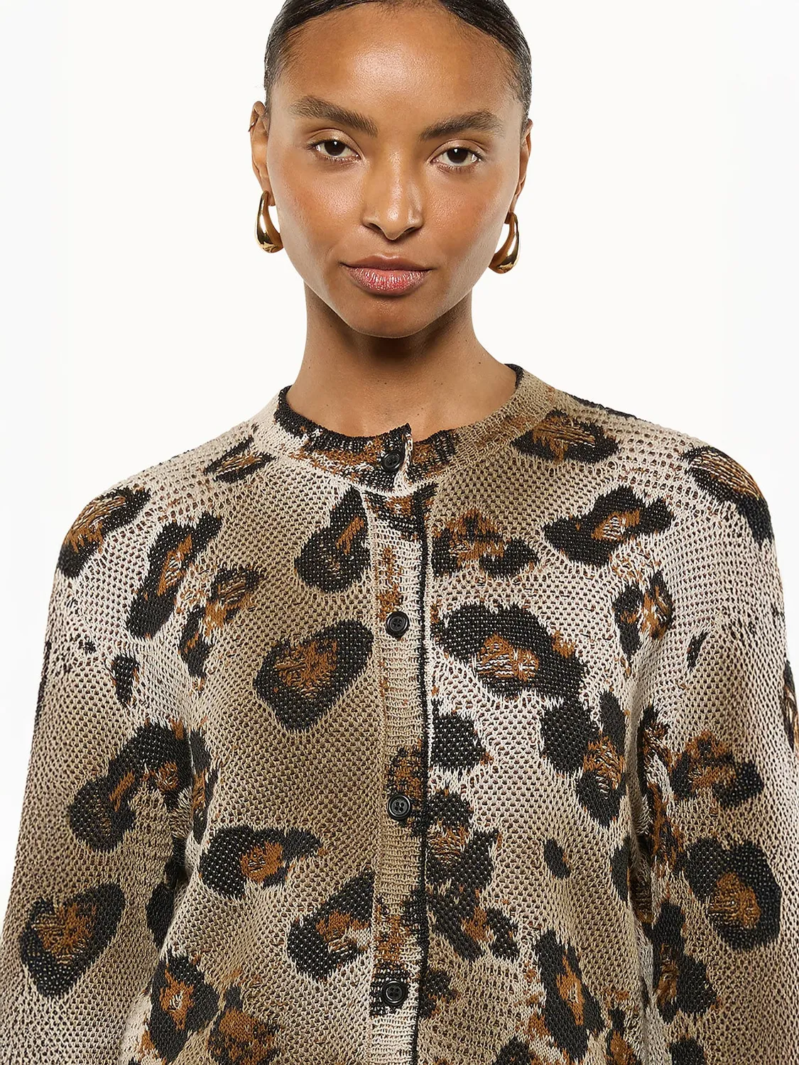 Laneus Animal Print cardigan multicolour bomuld