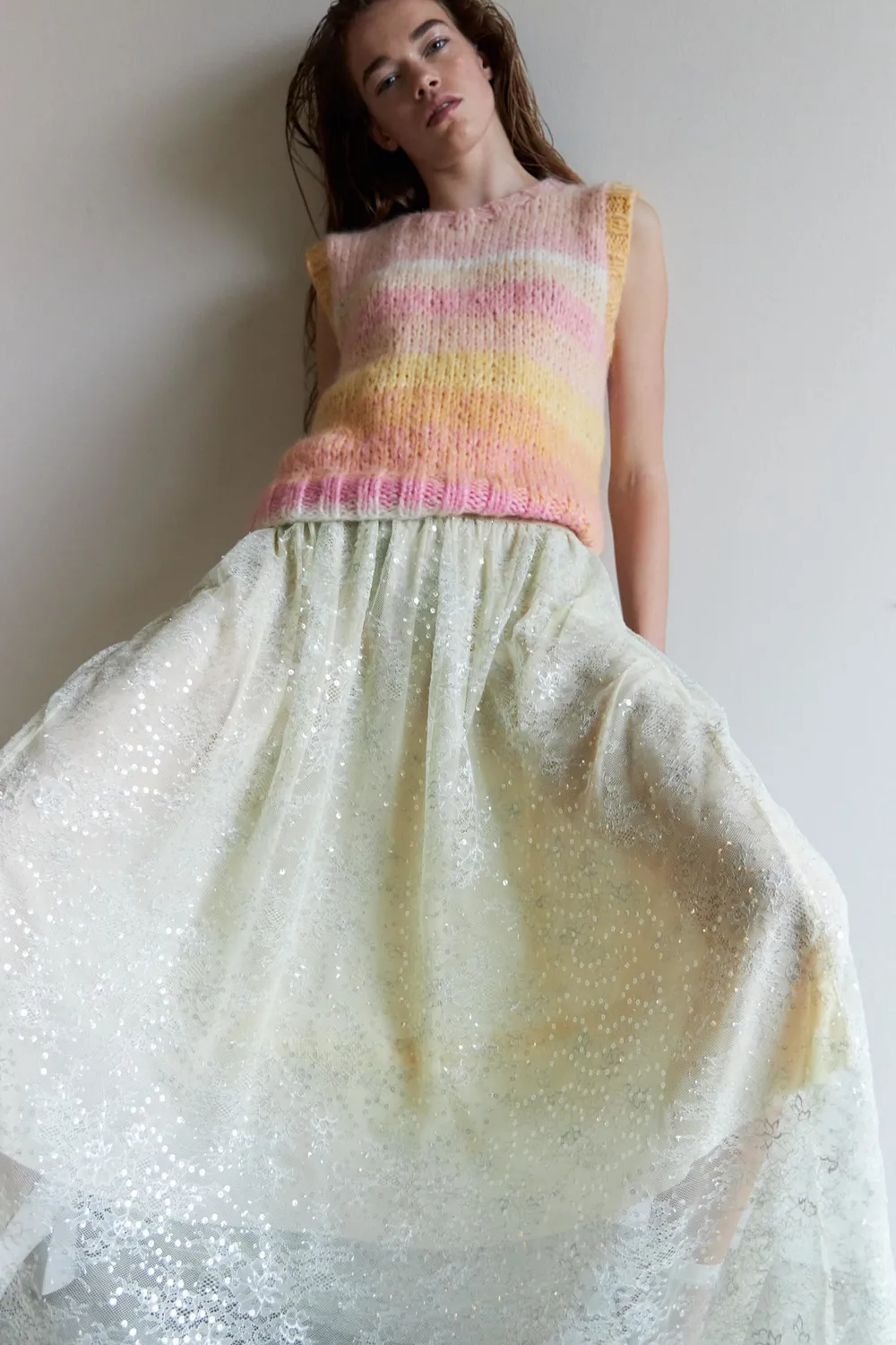 Dawnxdare Cooper strikvest 719 pink sun mohair